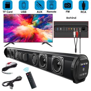 EsHi Zone คอลัมน์โฮมเธียเตอร์ที่มีประสิทธิภาพทีวีซาวด์บาร์ลําโพงไร้สายบลูทูธรอบทิศทาง Soundbar สําหรับ PC TV ลําโพงกลางแจ้งรีโมท