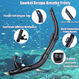 GOGO Snorkeling Set Adults Snorkel Panoramic View Snorkeling Scuba Diving Mask Tempered Glass