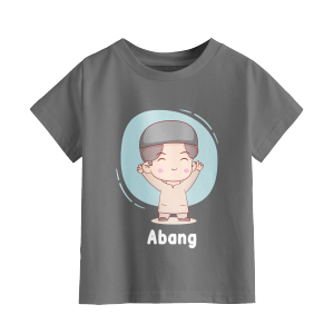 Kaos Couple Family Warna Abu Tua Lengan Panjang dan Pendek Muslim Series