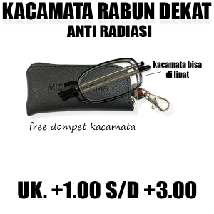 Kacamata Baca Lipat Lensa Plus Anti radiasi +1.00 sampai +3.00 Kacamata Pria Wanita Kacamata Baca Lipat Anti Bluelight