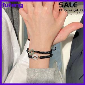 fufeng Lucky Couple Bracelet Peace Buckle Hand Weaving Bracelet Vintage Girlfriend Birthday Gift