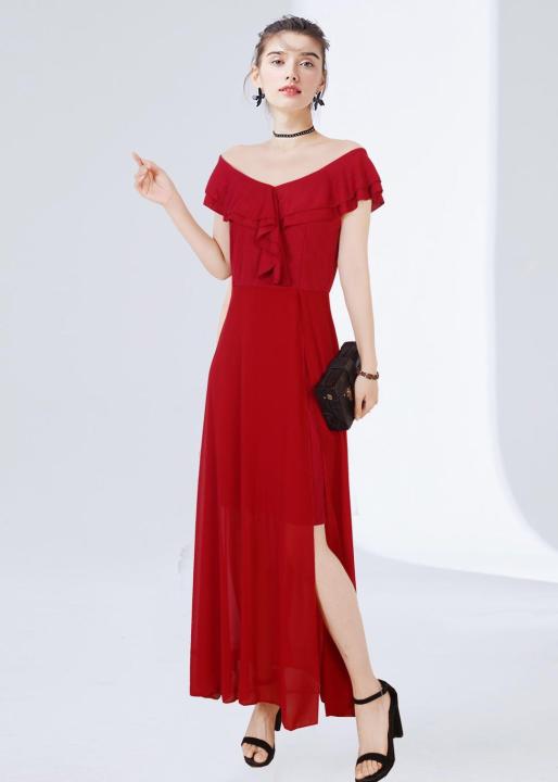 [Pretty Girl Shop] New Women Formal Off-Shoulder Maxi Dress