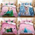 clu Disney Frozen 3in1 Bedding Set Bed Sheet Quilt Cover Bedroom Washable Comfortable Home Suit ulc. 