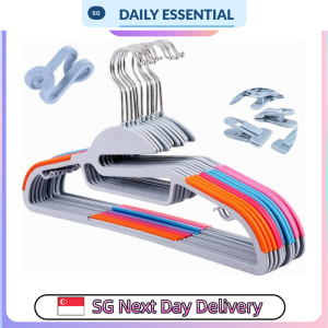 【DAILY ESSENTIAL】 Dry Wet Anti Slip Clothes Hangers or Clip Hook Accessories | 20 or 40 Pieces