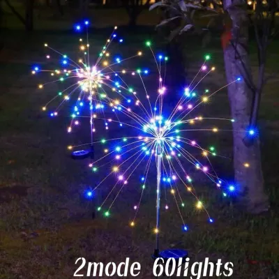 LED Solar Christmas Fireworks Lights Outdoor Waterproof For Garden Home Christmas Party