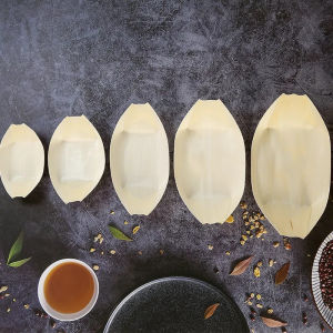 พร้อมส่ง จานเปลือกไม้ ถาดทรงเรือ จานเรือเยื่อไม้ จานทาโกยากิ หลายขนาด ใช้แล้วทิ้ง 50ใบ/แพ็ค ปลอดภัย ไม่มีกลิ่น