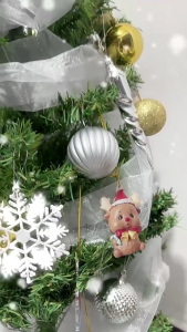 10Pcs/Lot Recyclable Christmas Ornament Glossy Front Decorative Hangers For Tree Mantles Gift Wrapping