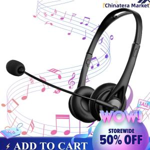 【Chinatera】Noise Cancelling Headset with Mic Universal Stereo Headphone Clear Call USB Wired Headsets for Office Video Conferencing