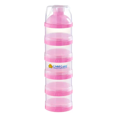 Child Care Transparent Stackable Milk Powder Container 5 Layer with Star Lid Design (BPA Free)