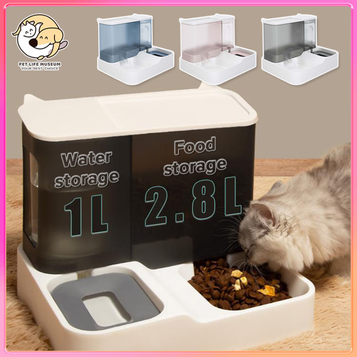 large Capacity Dog Cat 2in1 Auto Water Food Integrated Feeder Cat Dog  Food Water Bowl