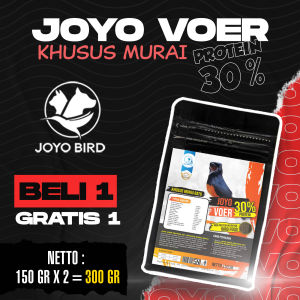 BELI 1 GRATIS 1 | VOER BURUNG MURAI | VOER HARIAN | VOER NUTRISI KOMPLIT | JOYO VOER PROTEIN 15% ( KHUSUS MURAI ) 300 GR
