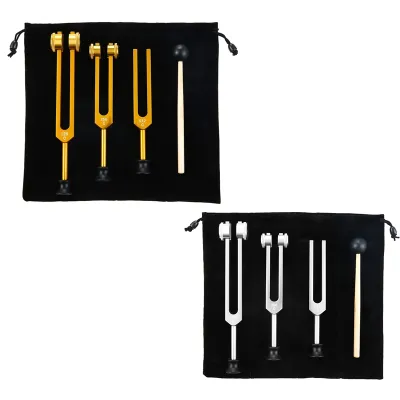 3Pack Tuning Fork Set(128Hz 256Hz 512Hz) Tuning Fork Kit for Healing Chakra Sound Therapy Slider Fork