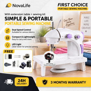Portable Sewing Machine Mini Electric Household 12 Stitches Multifunction Sewing Machine with Foot Pedal and Adapter Lightweight Double Thread Sewing Machine for Beginners Home Clothes Repair DIY Craft and Daily Sewing Use