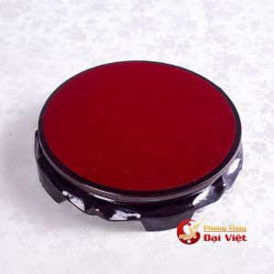 Đế Gỗ Lót Vải Nhung Đỏ Đường Kính 6cm đến 14cm dùng kê  tượng đôn xông trầm bát tụ bảo