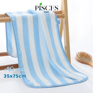 Khăn Mặt PISCES TOWEL 35x75cm Họa Tiết Sọc Cotton Mềm Mại Khăn Spa Yoga Gym Thể Thao Thấm Hút Mồ Hôi