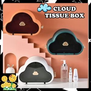 Tissue Box Holder Toilet Roll Paper Case Wall Mounted Cloud Shape Tissue Dispenser Punch Free Bathroom Kotak Tisue Tandas
