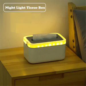 Organizer Night Light Tissue Box Home Waterproof Removable Paper Towel Storage Box Makeup Organizer Organizador