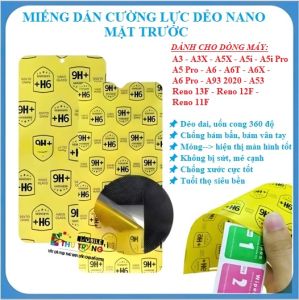 Dán cường lực dẻo nano siêu bền Dành Cho Oppo A3 A3X A5 A5X A5i A5i Pro A5 Pro A6 A6T A6X A6 Pro A93 2020 A53 Reno 13F Reno 12F Reno 11F chống trầy xước bụi bẩn full màn 98%
