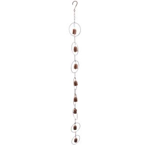 DIVATEN Metal Hanging Rain Chain Sound Feature Bell Shape Metal Rain Chain Retro Home Exterior Rain Chain Chime For Gutter Drainage