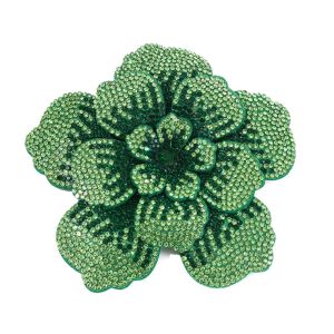 MACRAMEX Three-dimensional Camellia Rhinestone Flower Patches Sparkling DIY Craft Sewing Supplies Flower Brooch Fabrics Versatile Embellishment Sew-On Applique Dress Decoration
