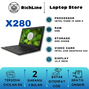 Laptop ThinkPad X280 Original Intel Core i5 Gen 8 RAM 8GB SSD 256GB Second Bergaransi
