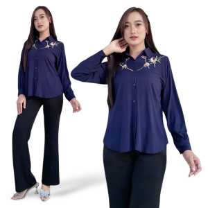 Blouse atasan wanita RAYON TWILL BORDIR Terbaru Korean Style