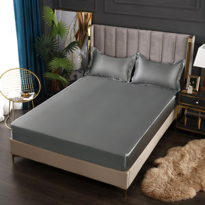 Bestenrose Khăn Trải Giường Màu Trơn Bằng Lụa Mềm Cảm Ứng Băng Satin Chiều Cao 28Cm Kích Thước Đơn/Đầy Đủ/Cỡ Queen / King