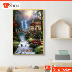 5D DIY full diamond diamond painting landscape painting bedroom wall decoration painting pastoral style