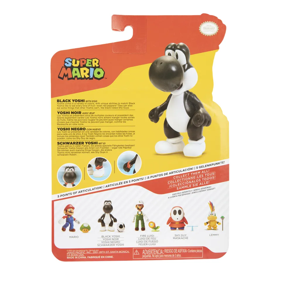 Nintendo Super Mario 4-Inch BLACK YOSHI with EGG Accessory