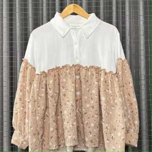 Promo Kemeja Wanita Lengan Panjang Motif Bunga