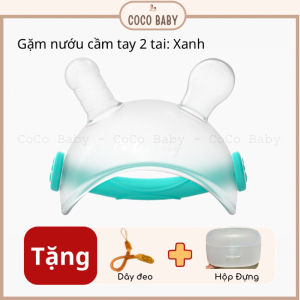 Gặm nướu Silicon cầm tay cho bé 2 tháng 3 tháng dễ dàng hợp tác hơn Tặng Hộp và Dây Đeo