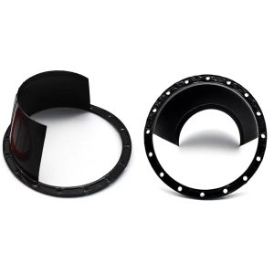 Kail 2Pcs 6.5 Inch Car Door Audio Speaker Ring Plates Waterproof Cover Rust Protector Pad Black Red Universal Replacement Accessories 7M5T2