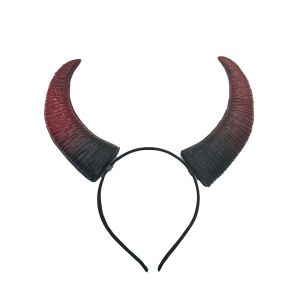 GRACETEN Reusable Demon Horns Headwear Dark Gothic Dark Style Cow Horn Hair Hoop Creative Cosplay Decorative Headdress Carnival Party