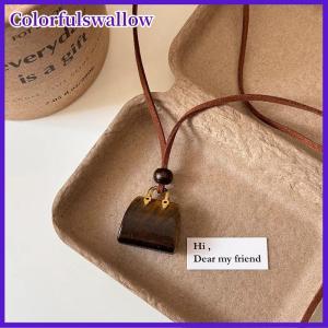 Colorfulswallow Sáng Tạo Hợp Kim Túi Vòng Cổ Có Thể Điều Chỉnh Màu Nâu Da Dây Áo Len Chuỗi Thời Trang Sang Trọng Áo Len Vòng Cổ Trang Sức Cho Phụ Nữ