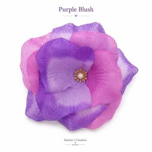 Handmade Realistic Corsage Flower Brooch 10cm Fabric Flower Pin DIY Wedding Hat Bag Decoration Purple Pink