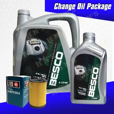 BESCO Duramax Genuine Isuzu Engine Oil 10W-30 Oil Change Package for Isuzu D-Max / Mux BLUE POWER 1.9L ( 7 liters + Oil filter )