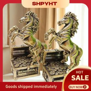 SHPYHT 1pcs Zodiac ngựa Tượng trang trí quà tặng Brass Ngựa phong thủy bức tượng nhỏ thủ công văn phòng trang trí nội thất phụ kiện