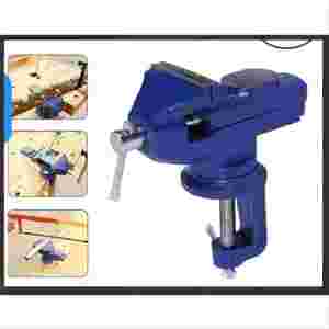 Ragum Catok Meja 5 inc Dasar putar 360° Untuk Memudahkan Rotasi 125mm Catok Besi Penjepit Kekuatan Penjepitan Yang Kuat Alur Berbentuk Berlian Untuk Cengkraman Yang Lebih Baik Konstruksi Baja yang Tahan Lama