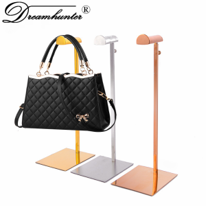 Dream Hunter Stainless Steel Bag Display Stand Handbag Holder Single Hook Adjustable Height Purses Showcase Handbag Display Rack