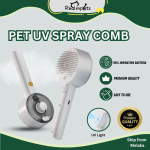 Realmpetz 3in1 UVC Sterilization Smart Spray Pet Comb Cat Comb Sikat Kucing Hair Remover Grooming Bursh宠物喷雾梳