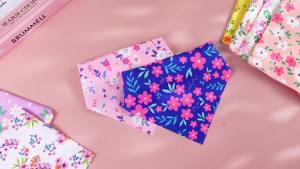 100 Pieces Spring Dog Bandanas Bulk Flower Floral Bandanas for Dogs Soft Kerchief for Small Medium Large Pets Puppy Spring Costume Accessories(25.6 x 17.7 x 17.7 Inch)