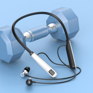 หูฟังบลูทูธเล่นได้ 100 ชั่วโมง หูฟังไร้สายสำหรับกีฬา หูฟังแบบคล้องคอ เบสสเตอริโอ หูฟังแบบใส่ในหู กันน้ำ