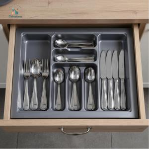 Silverware Drawer Organizer Utensil Organizer Spoons Forks Holder for Kitchen Drawers