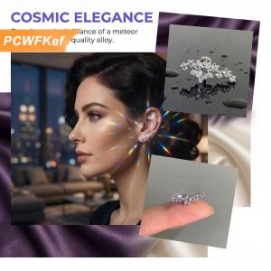 【PCWFKef】 Tinh Tế Zircon Sao Stud Bông Tai Cho Phụ Nữ Bạc Tone Thanh Lịch Xỏ Đồ Trang Sức Cho Văn Phòng Trông