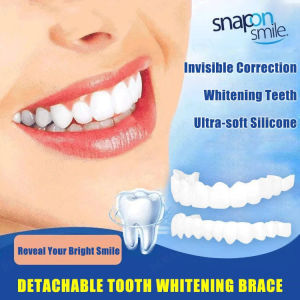 agetet Imitation Denture Braces Silicone Upper and Lower Teeth Denture Braces