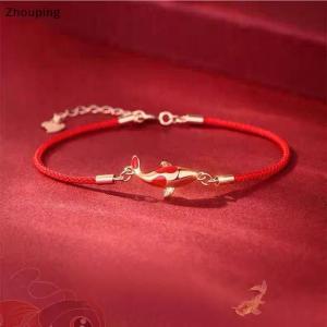 【ZP】 Flash Sale Cute Good Luck Bracelet Braided Rope Koi Bracelet Red String Valentine Gift Couple Gift