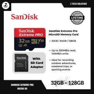SanDisk Extreme PRO UHS-I V30 U3 A2 Class 10 MicroSD ( 64GB-256GB )