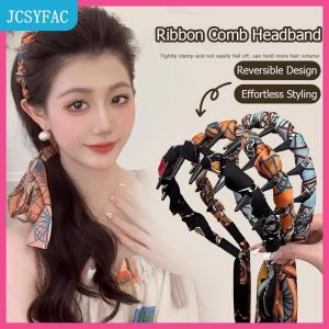 JCSYFAC Ribbon Lược Headband cổ điển sóng Headband với hoa Ribbon & Comb - Reversible vương miện cao hiệu ứng hairband