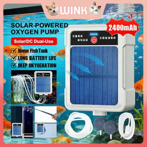 Solar Oxygen Pump Rechargeable Air for Aquarium 2400mAh 4L/16W USB Air Pump Aquarium Fish Oxygen