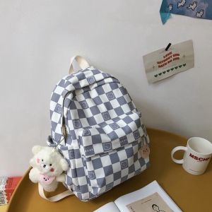 Mismi Darcy Bag Tas Ransel Wanita Korean Checker Style Backpack Sekolah Perempuan Stylish - 24D